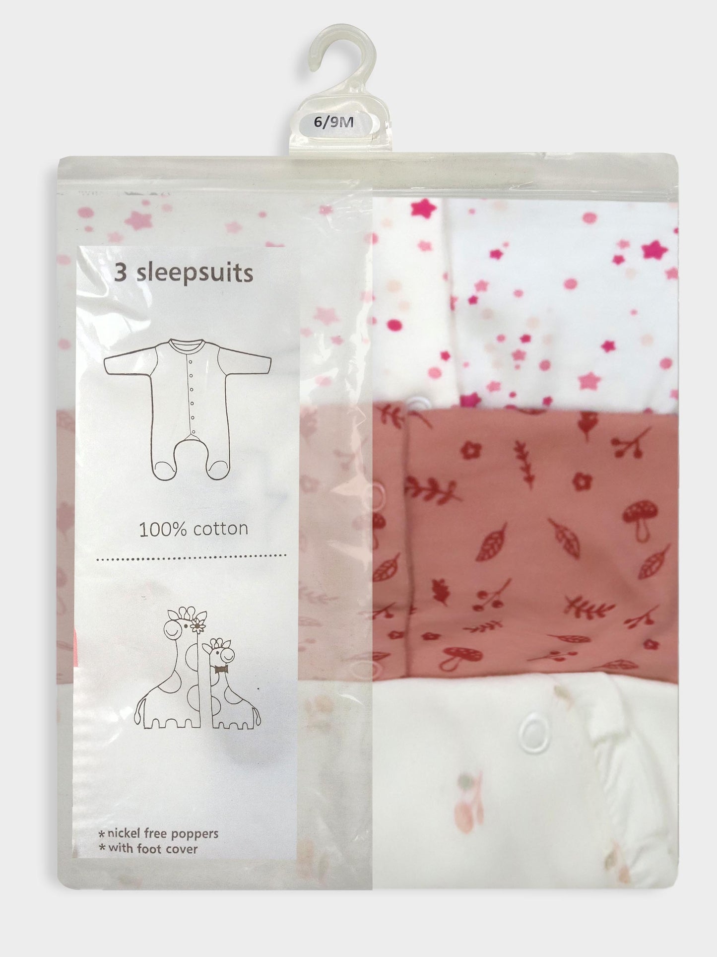 Baby 3 pack Sleepsuits Assorted