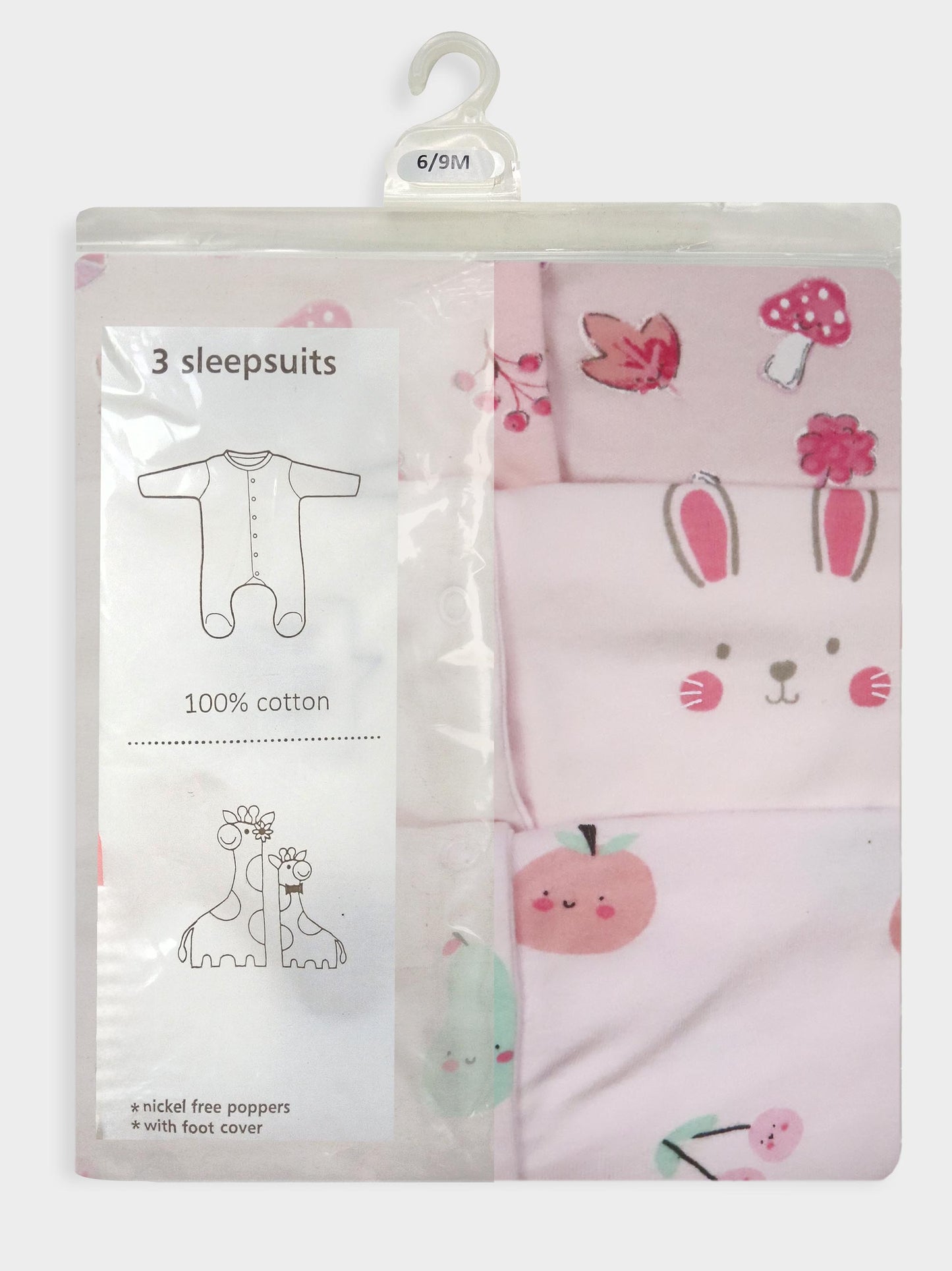 Baby 3 pack Sleepsuits Assorted