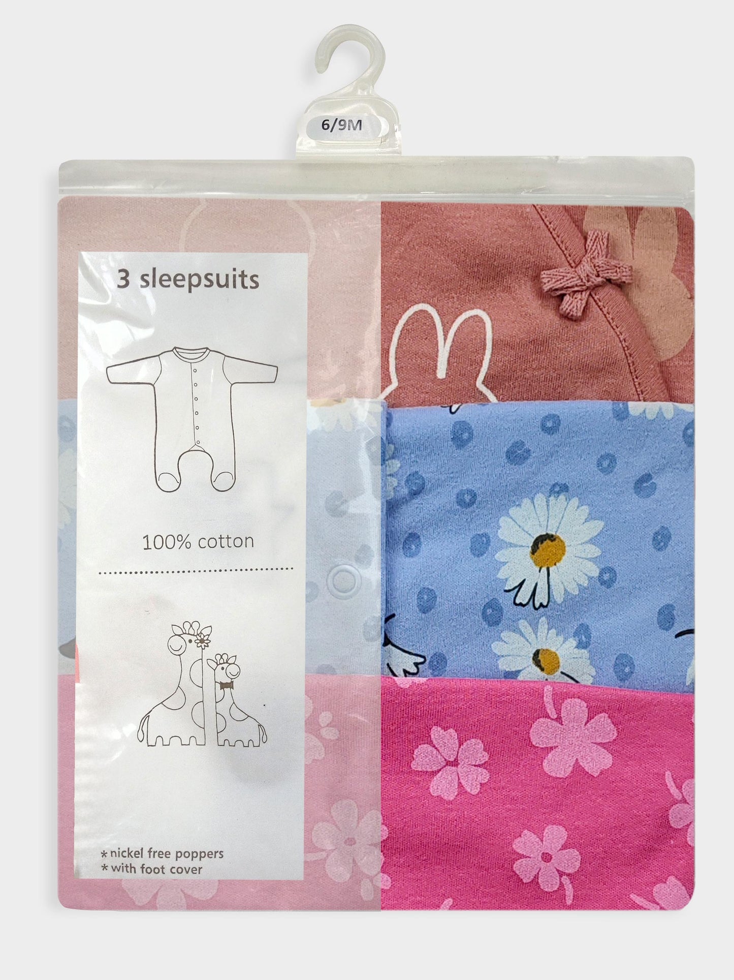 Baby 3 pack Sleepsuits Assorted