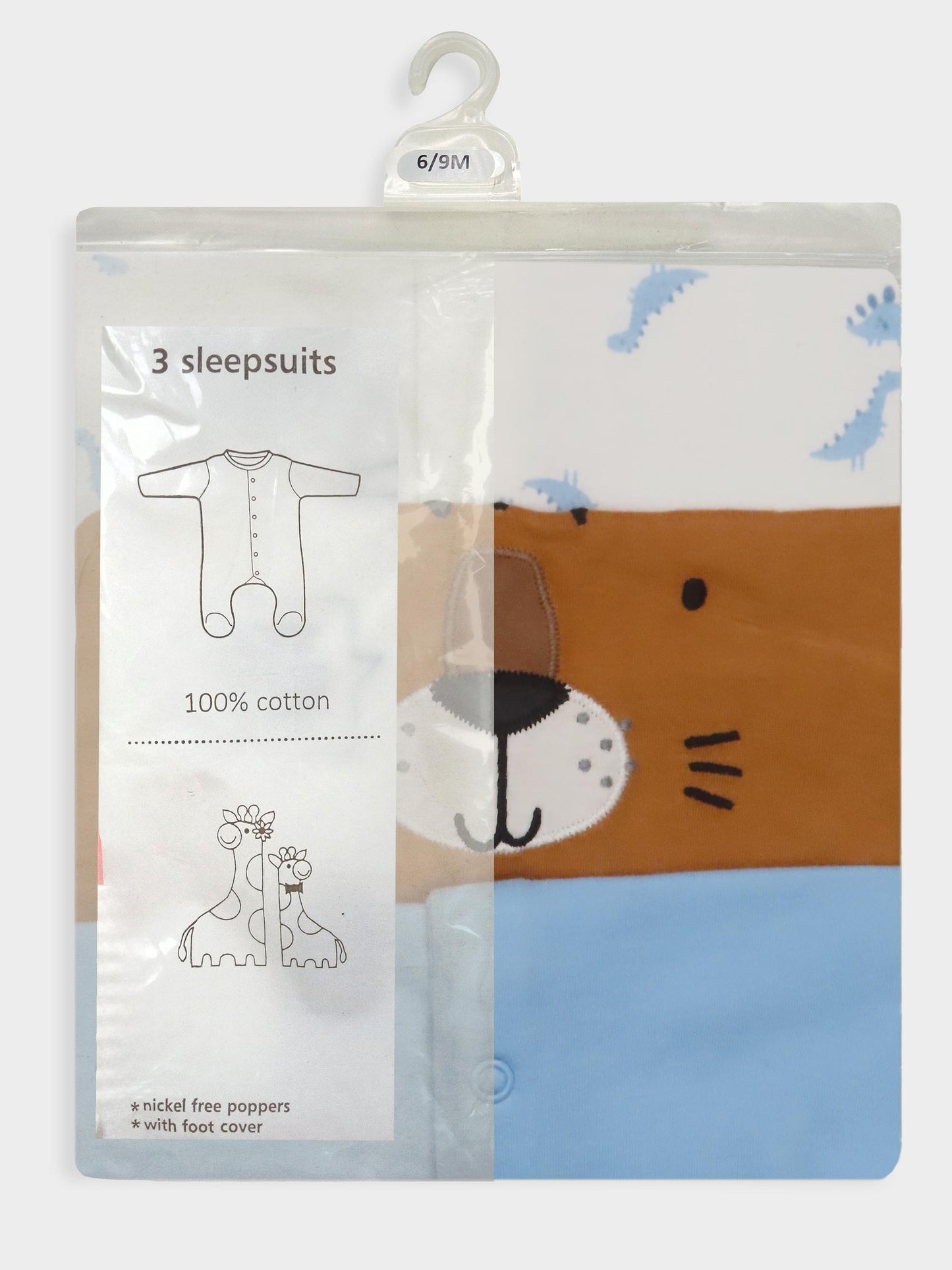 Baby 3 pack Sleepsuits Assorted