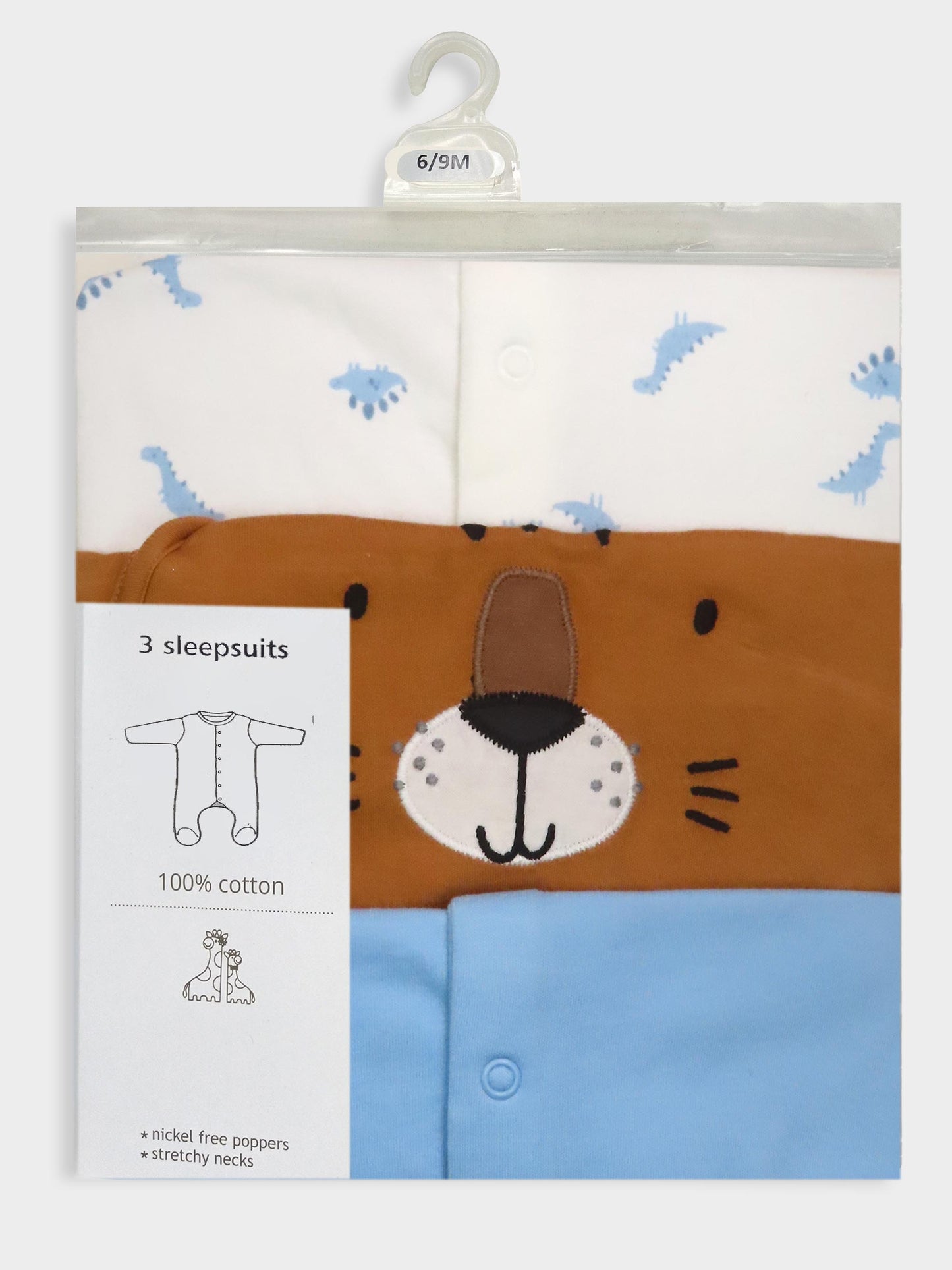 Baby 3 pack Sleepsuits Assorted