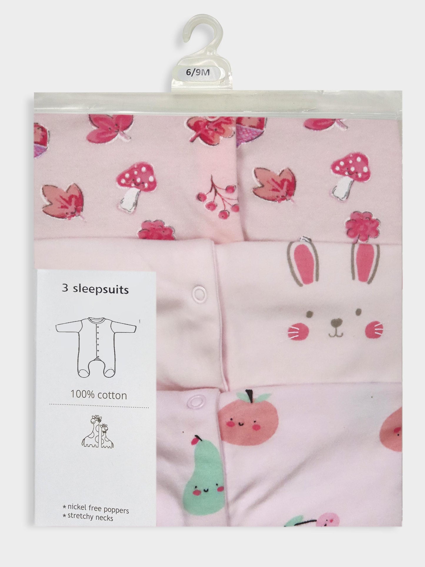 Baby 3 pack Sleepsuits Assorted