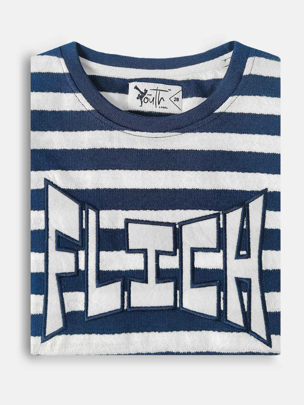 Boys Jacquard Applique Navy T-Shirt