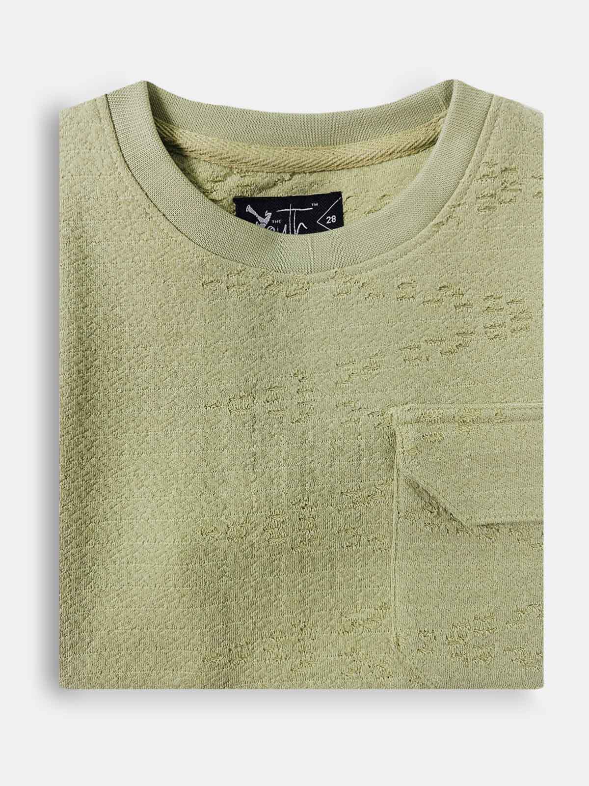 Boys Burnout Oversize Fit Green Tee