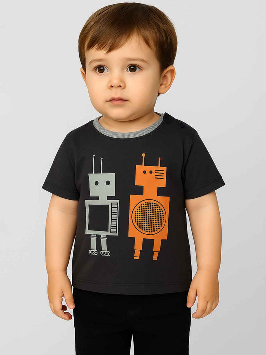Boys Printed T-Shirt Dark Grey
