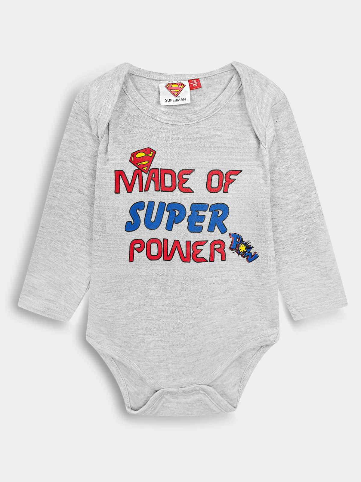 Baby Printed Bodysuit Grey