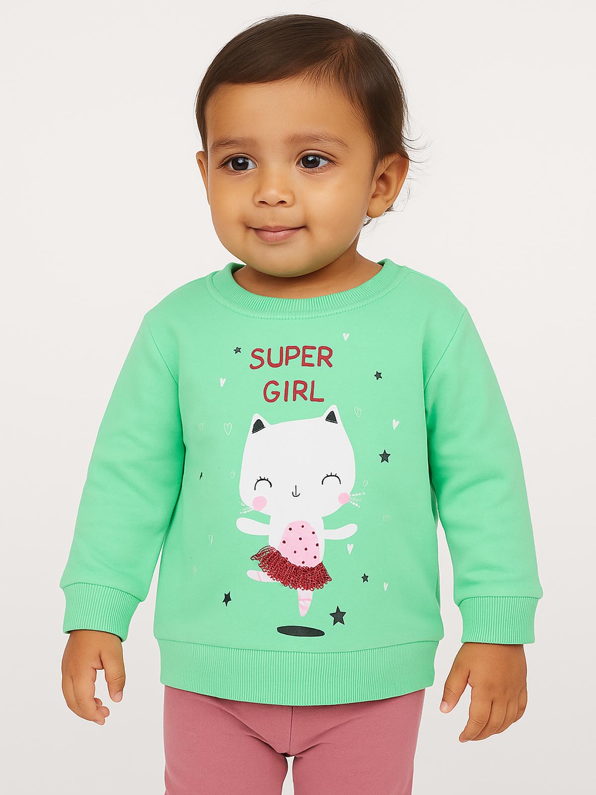 Baby Girls Pullover Mint Sweatshirt