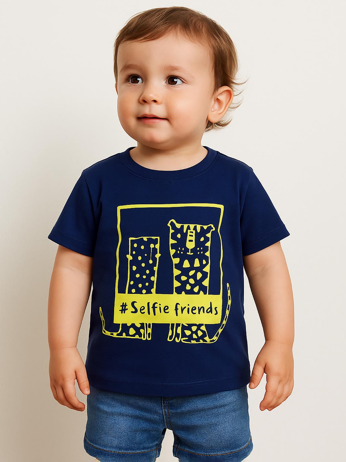 Baby Boys Printed Navy T Shirt