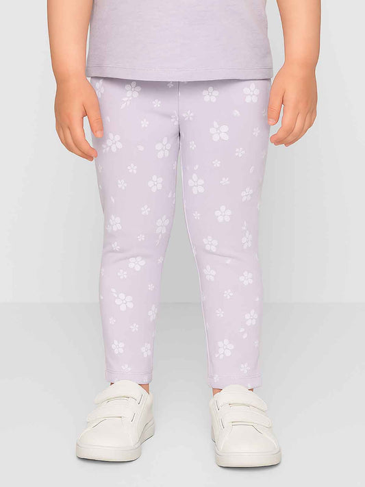 Baby Girls Stretch Lilac AOP Legging