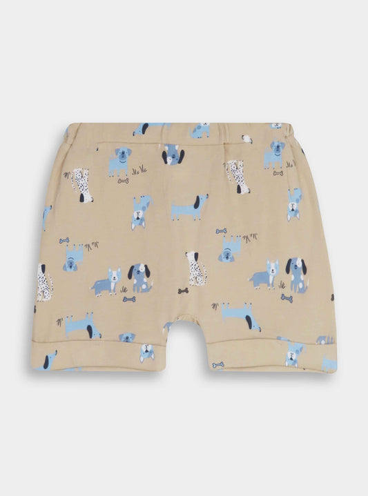Baby Boys Beige AOP Knit Shorts