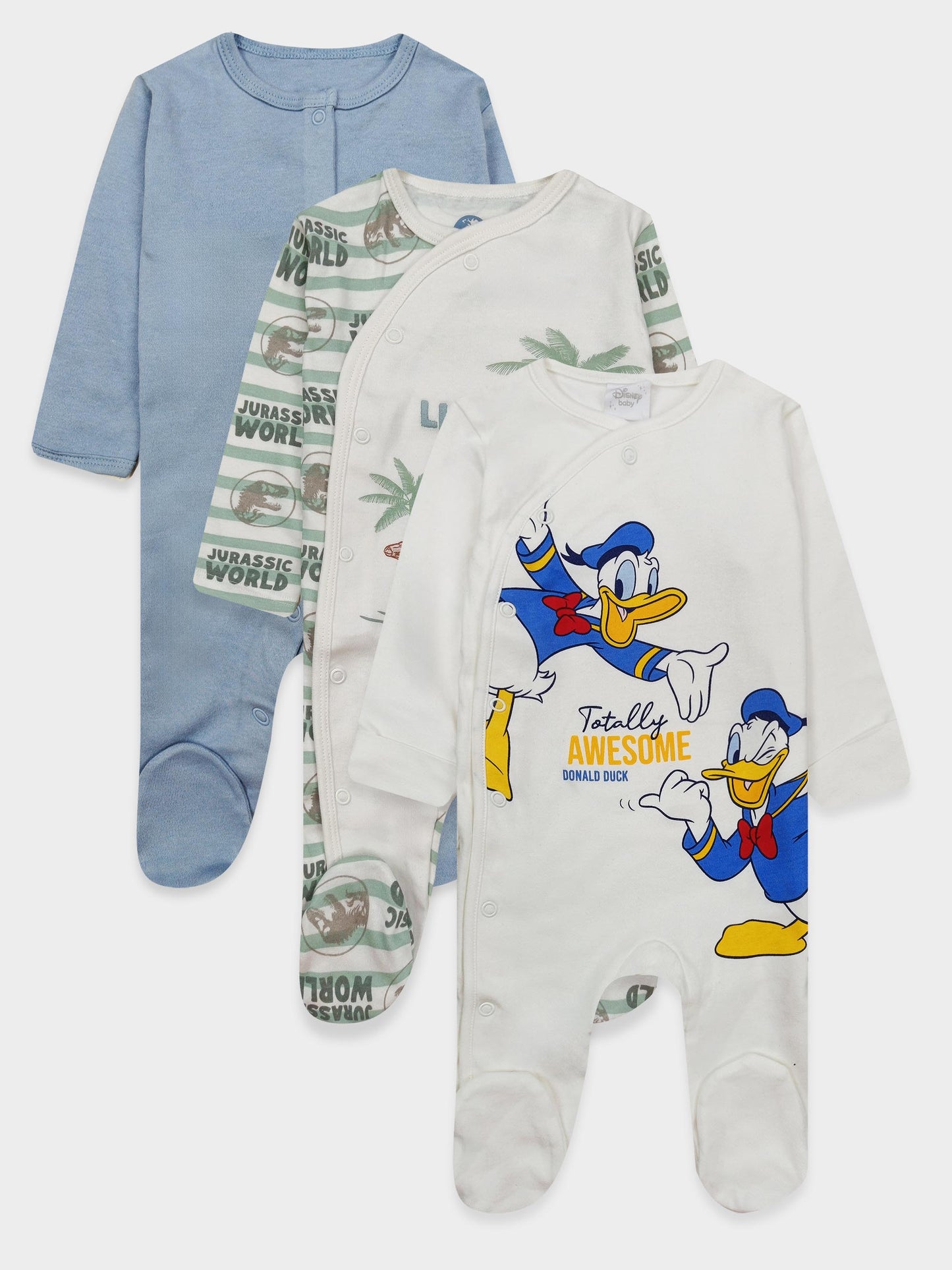 Baby 3Pk Sleepsuits Character Brands