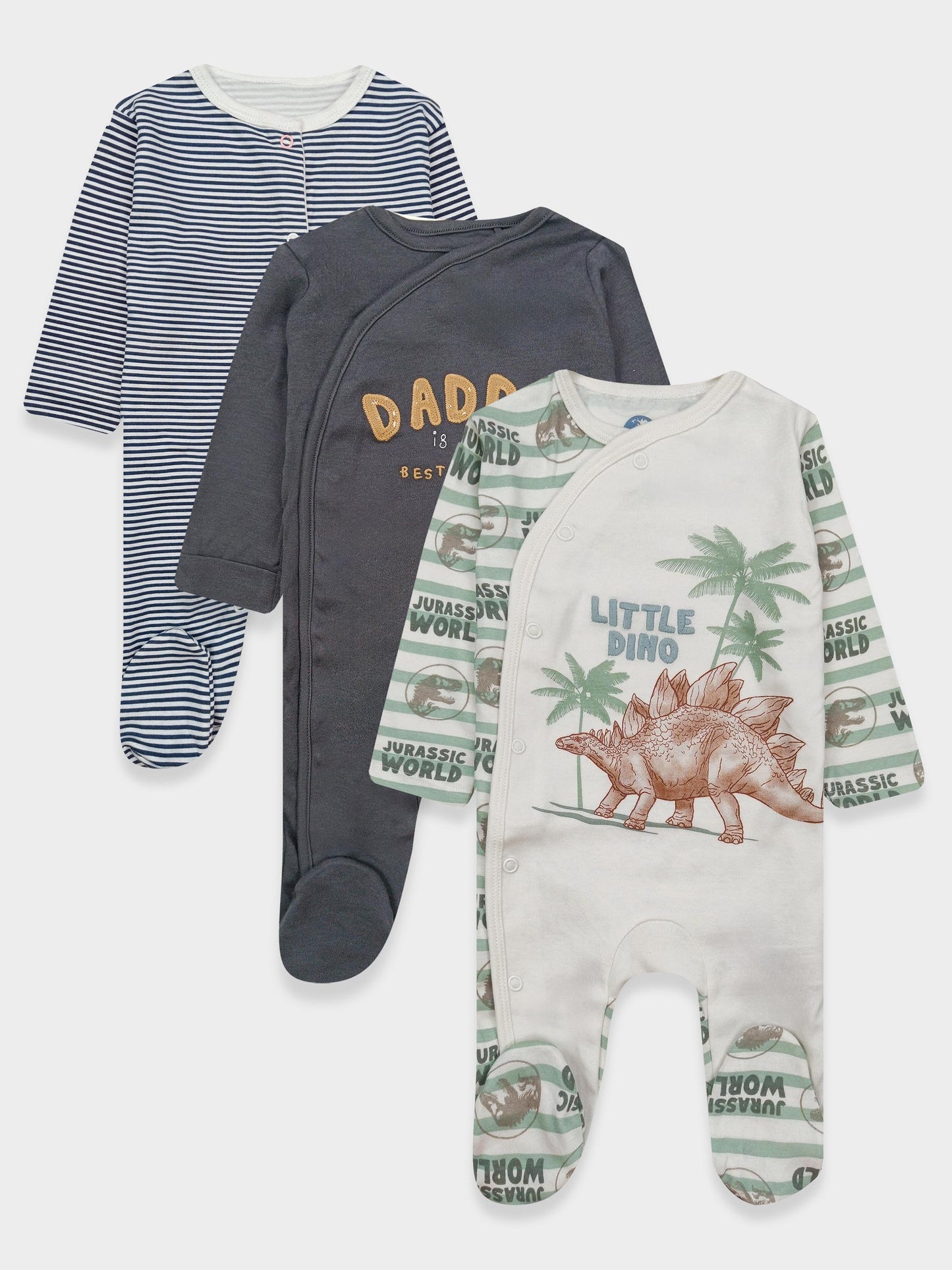 Baby 3Pk Sleepsuits Character Brands