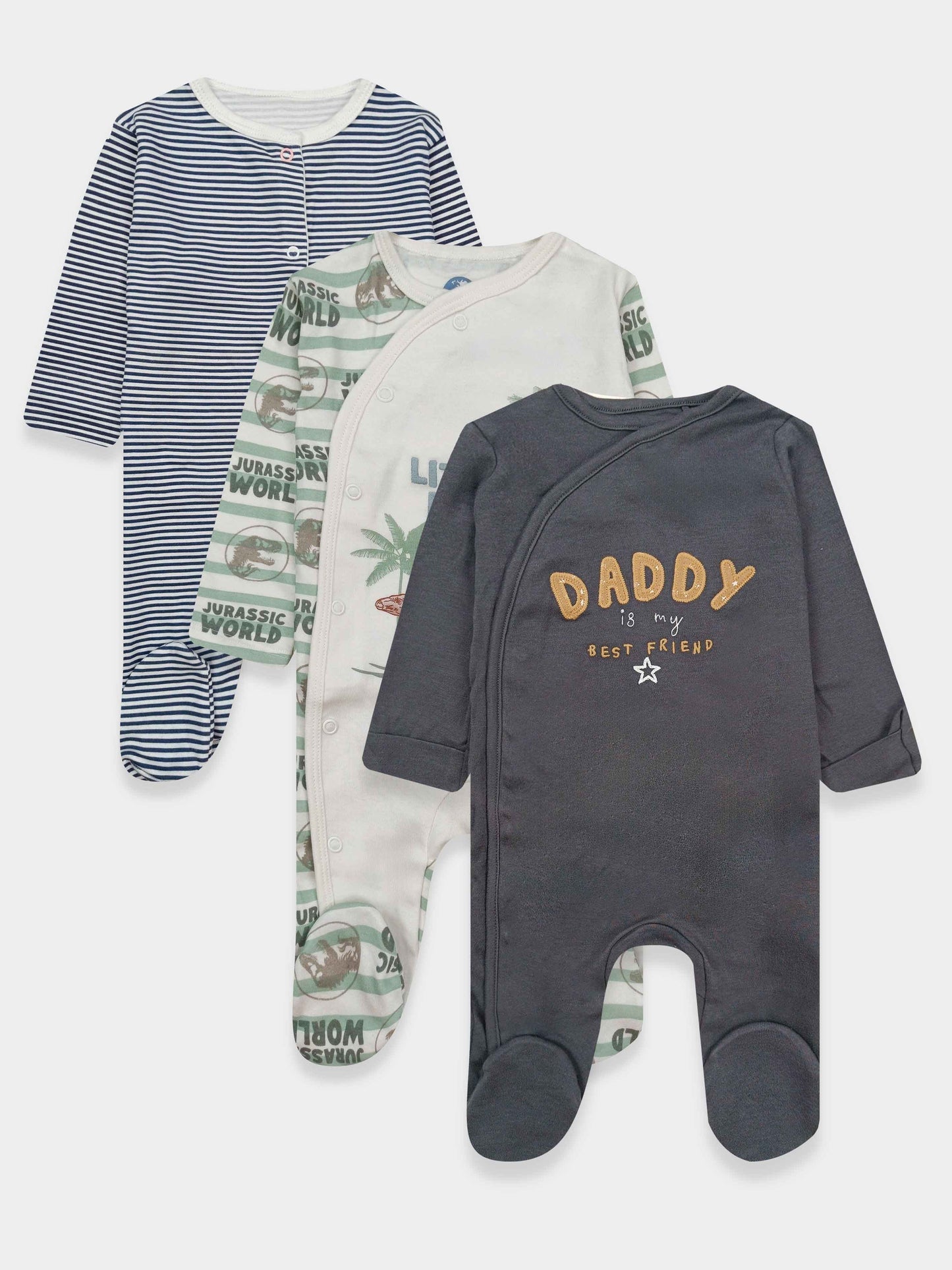 Baby 3Pk Sleepsuits Character Brands