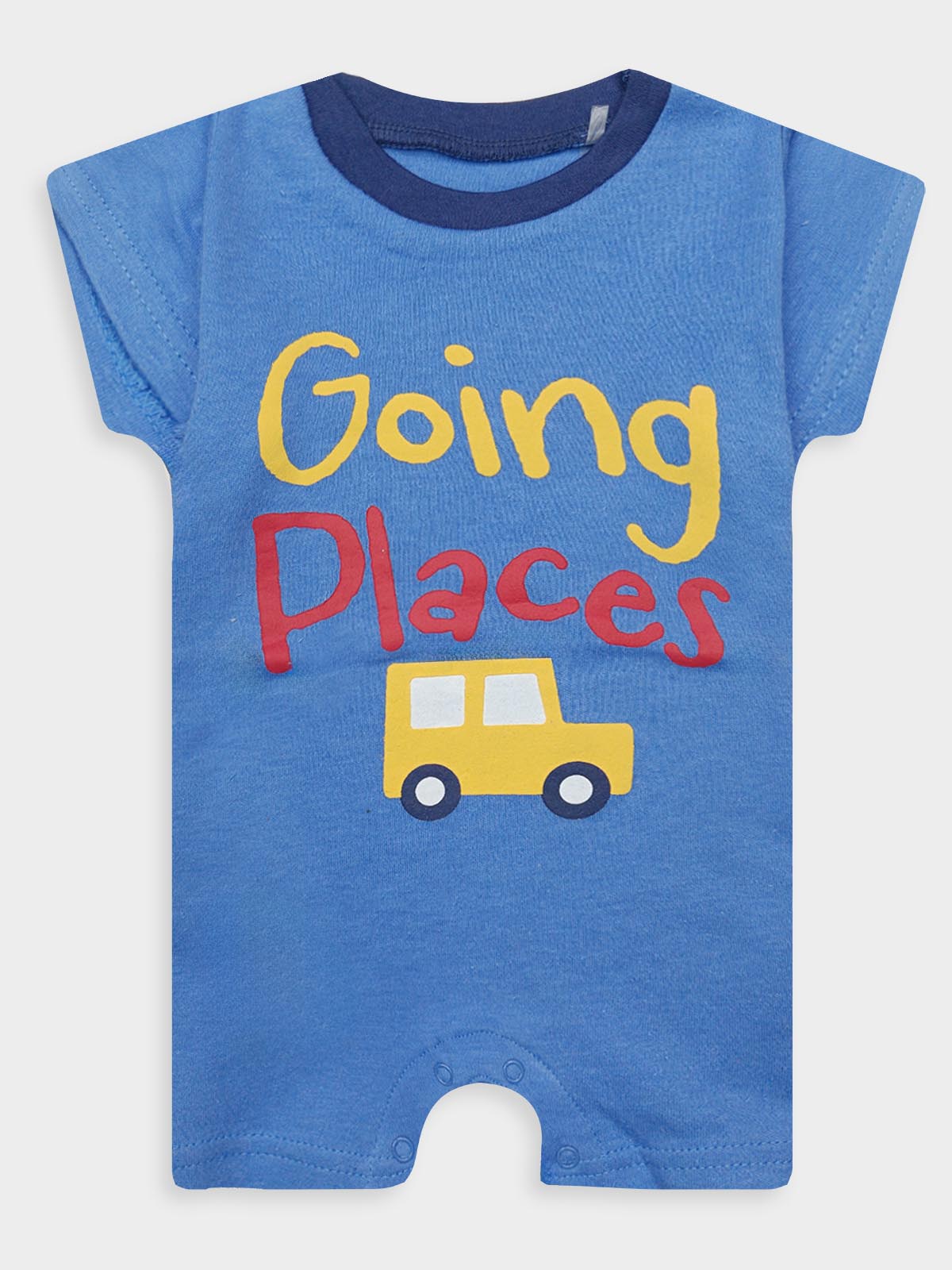 Baby Boy Printed Dark Blue Playsuits