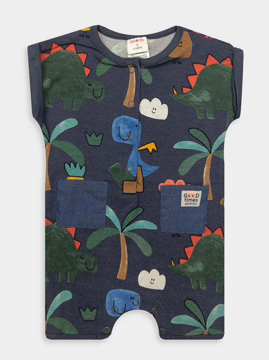 Baby Boy Printed Magyar Sleeve Playsuits
