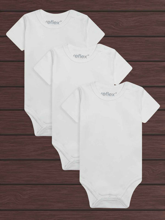 Baby 3 Pack  Short Sleeve Bodysuits White