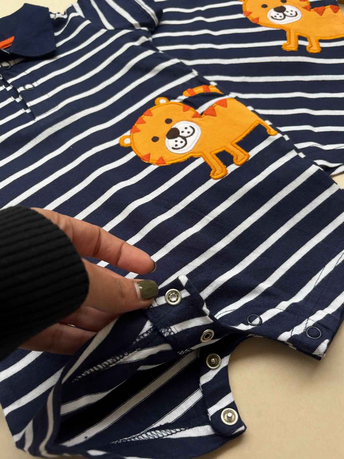 Baby Striped n Applique Playsuit
