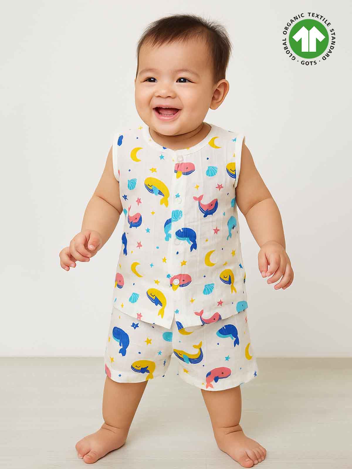 Baby Muslin Jabla Shorty Set