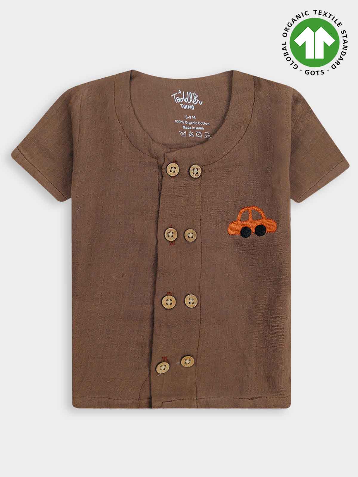 Baby Boys Co-Ord Shorty Set Brown