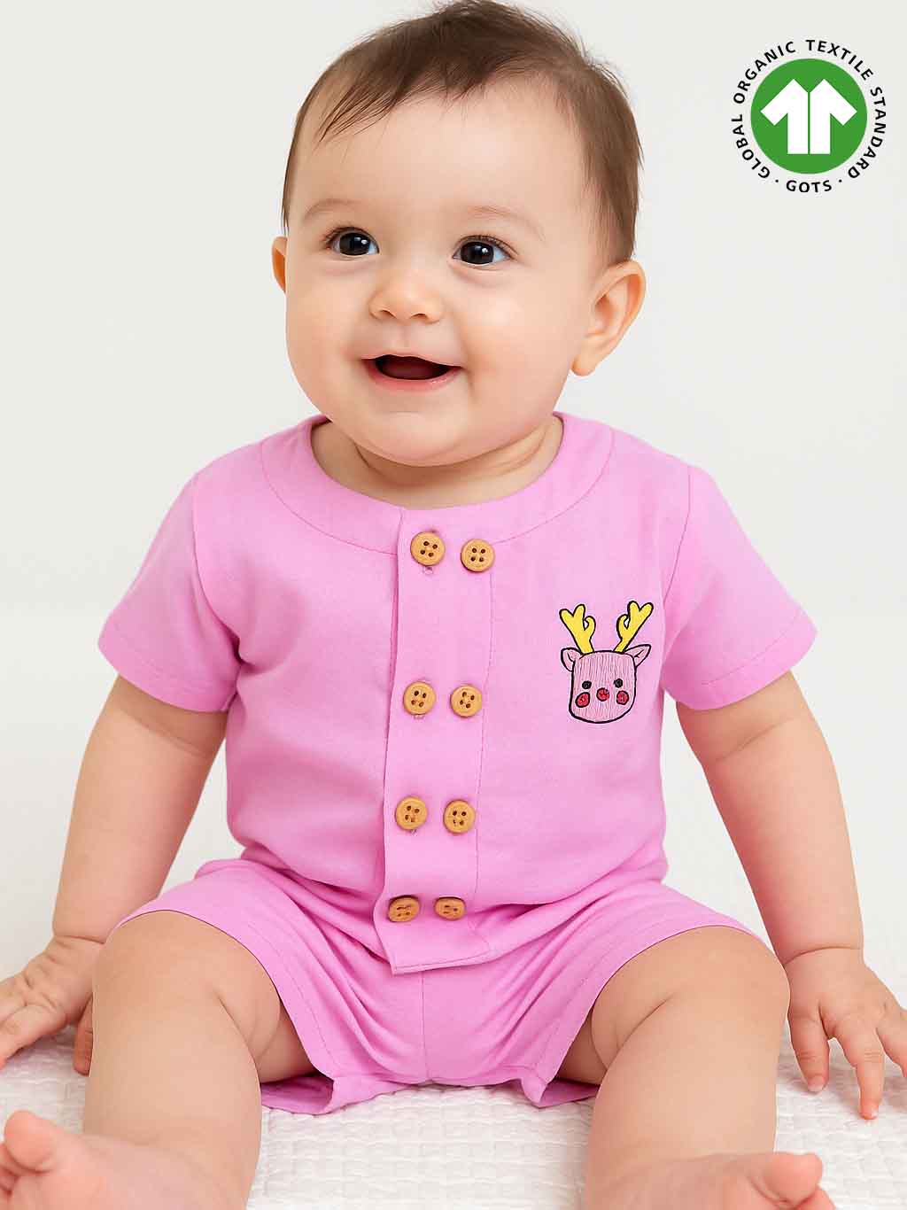 Baby Girls Co-Ord Shorty Set Pink