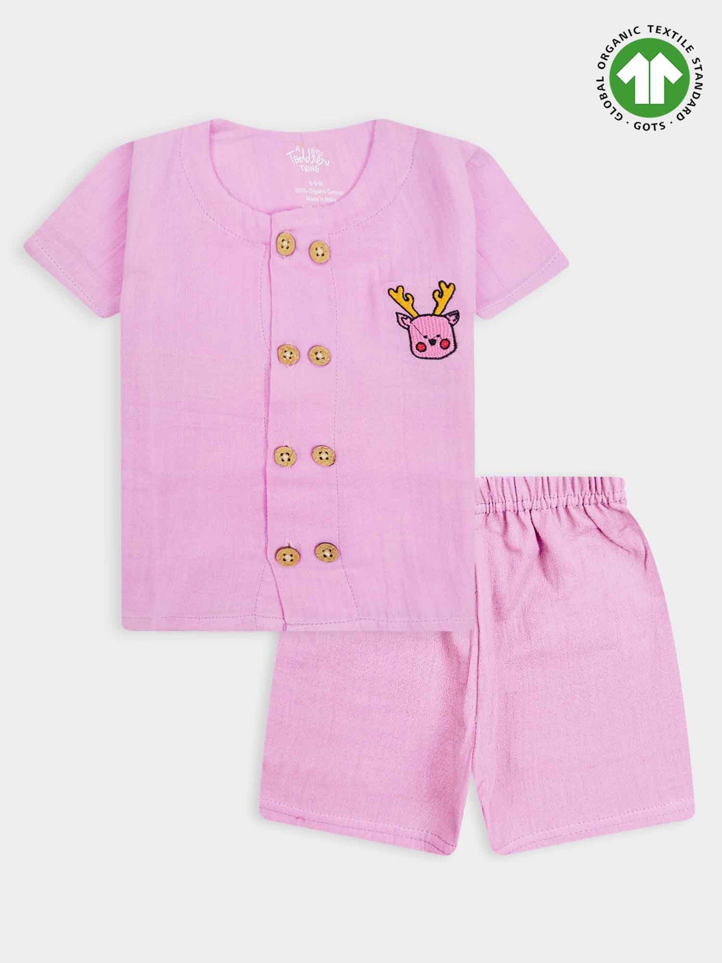 Baby Girls Co-Ord Shorty Set Pink