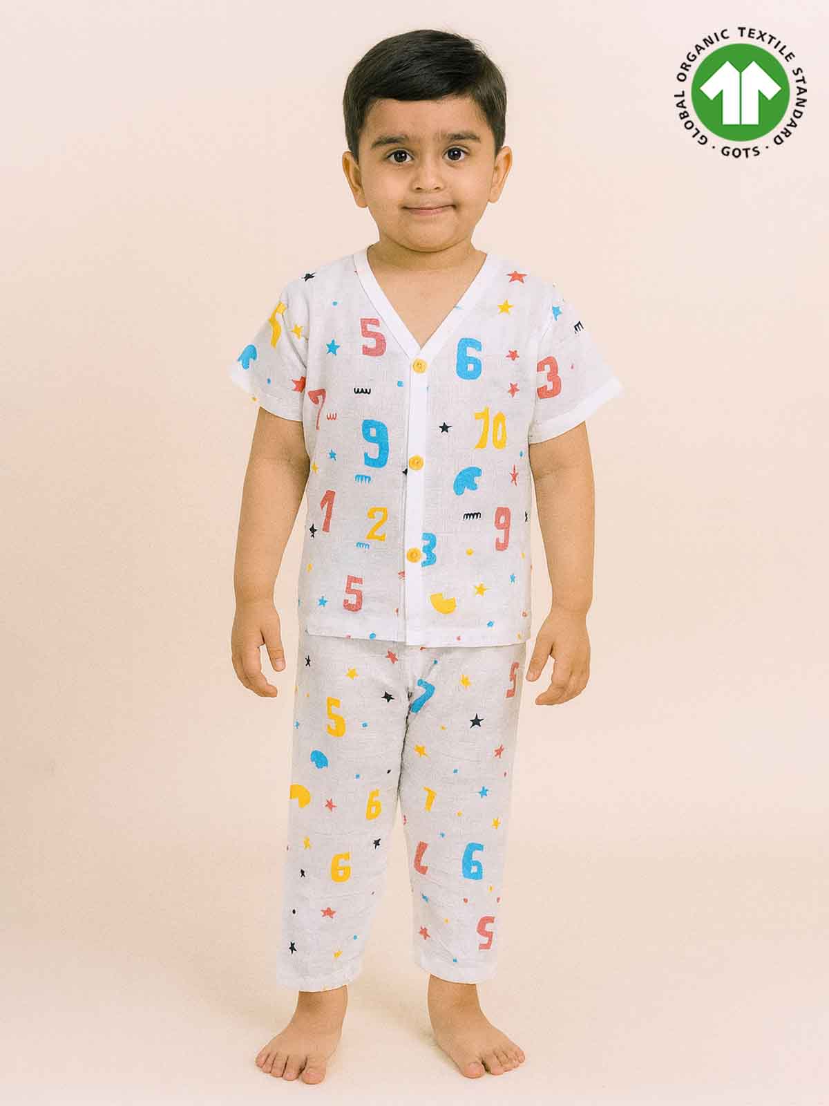 Kids Muslin Printed Pyjama Set