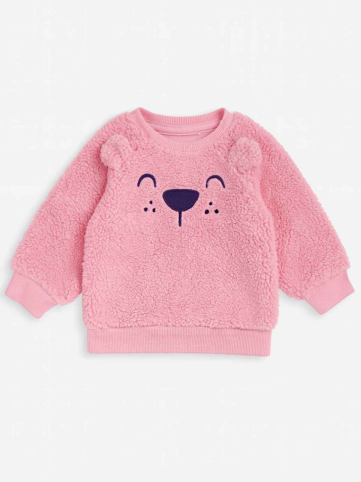 Babies Sherpa Fleece Pink Pullover
