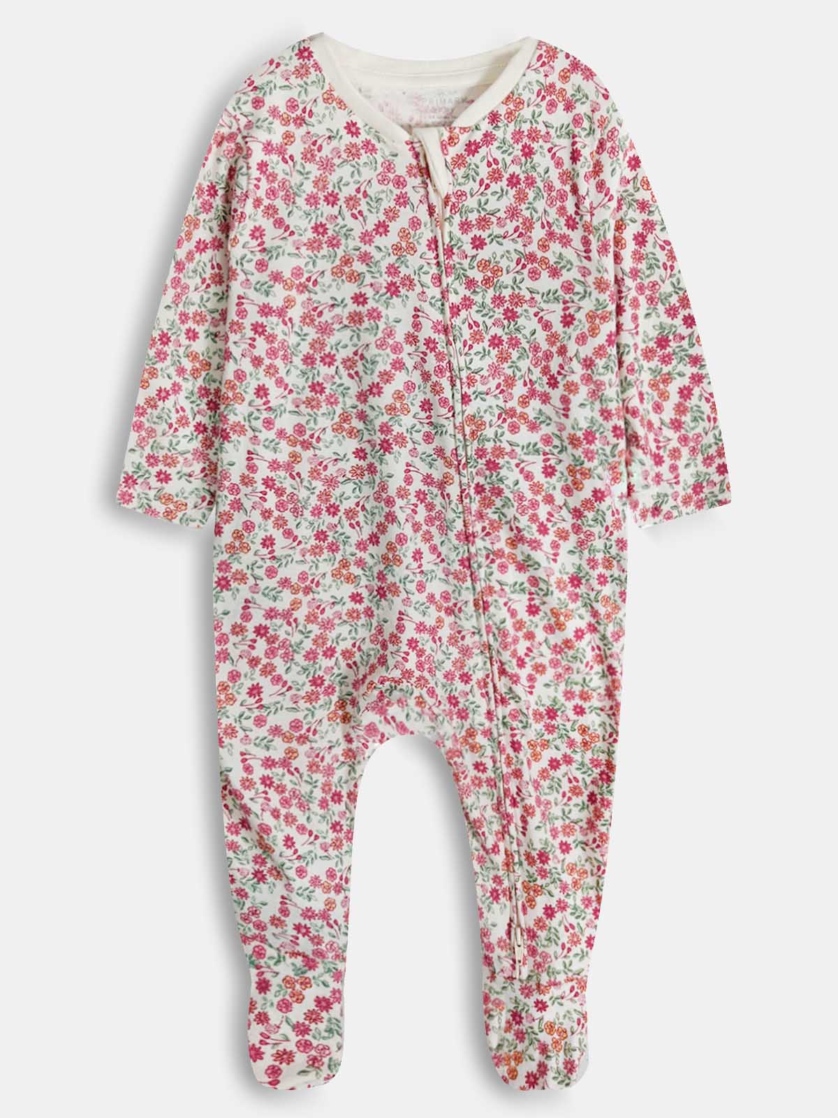 Baby Girls Printed 2 Pack Sleepsuits