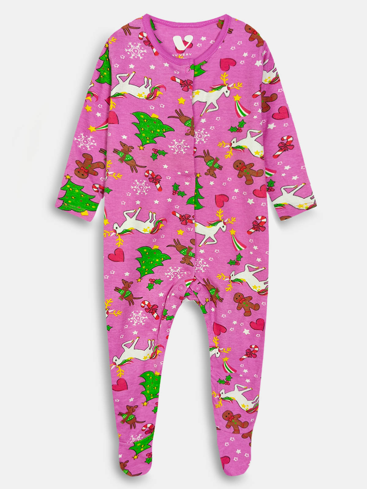 Baby Christmas Purple Sleepsuits