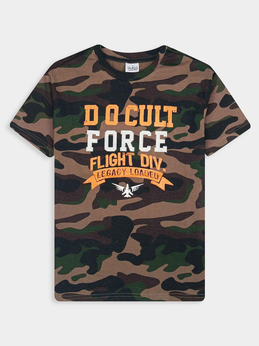 Boys Camo Printed T Shirt