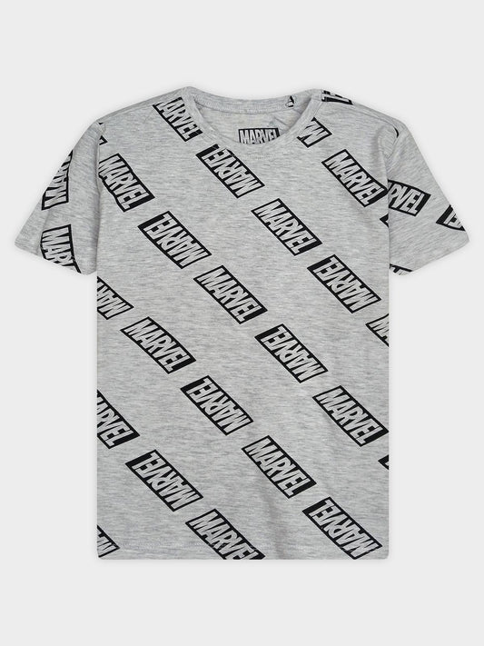 Boys Printed Grey T-Shirt