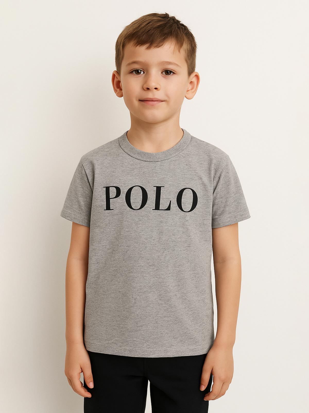 Boys Printed Grey T-Shirt
