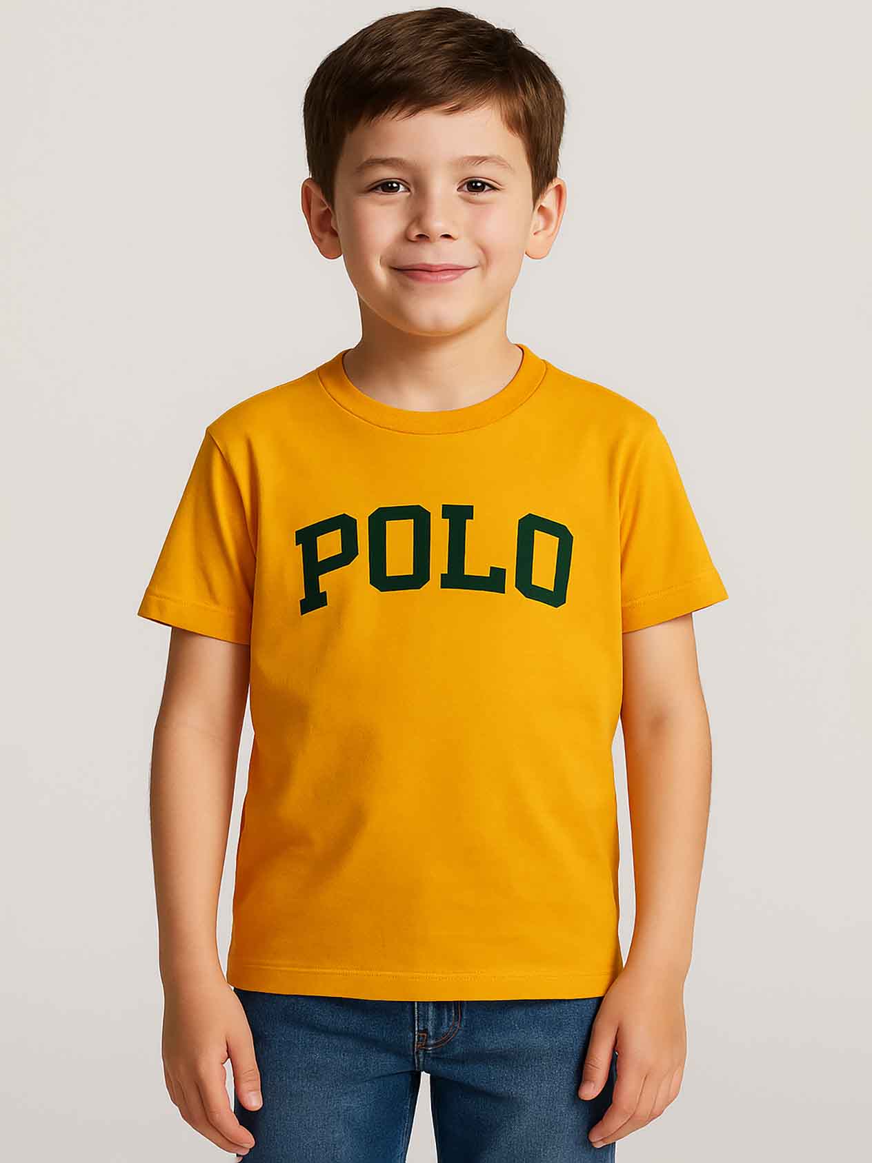 Boys Printed Yellow T-Shirt