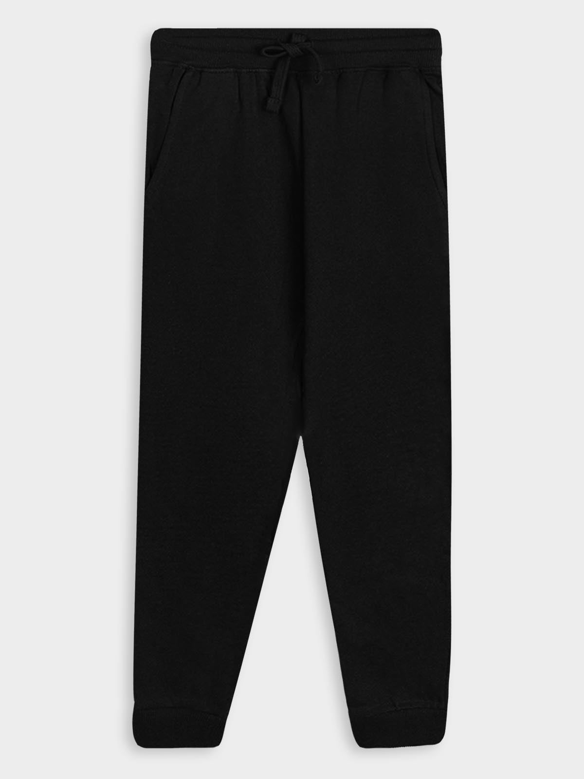 Boys Fleece Black Jogger