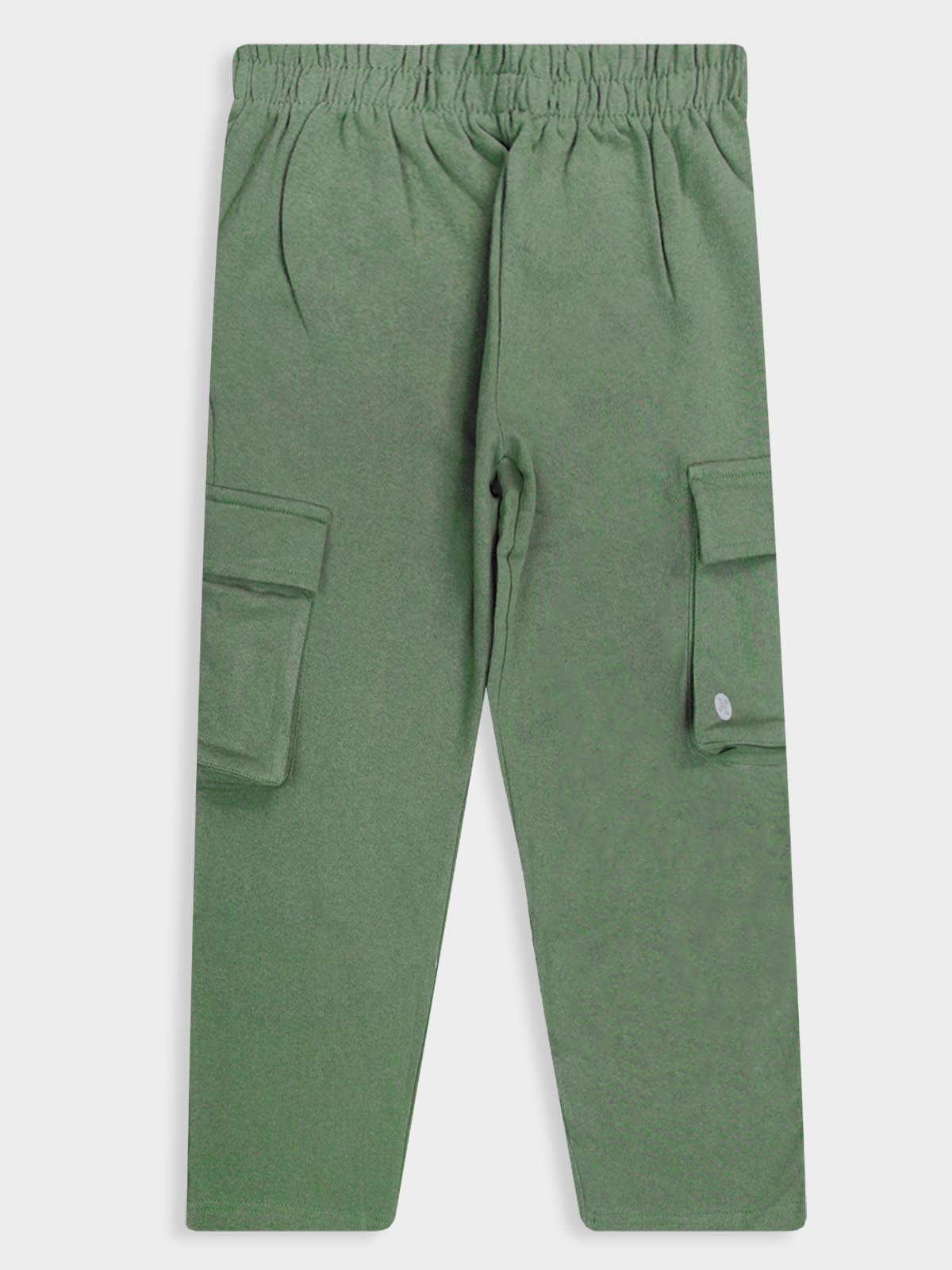 Boys Olive Cargo Track Pant
