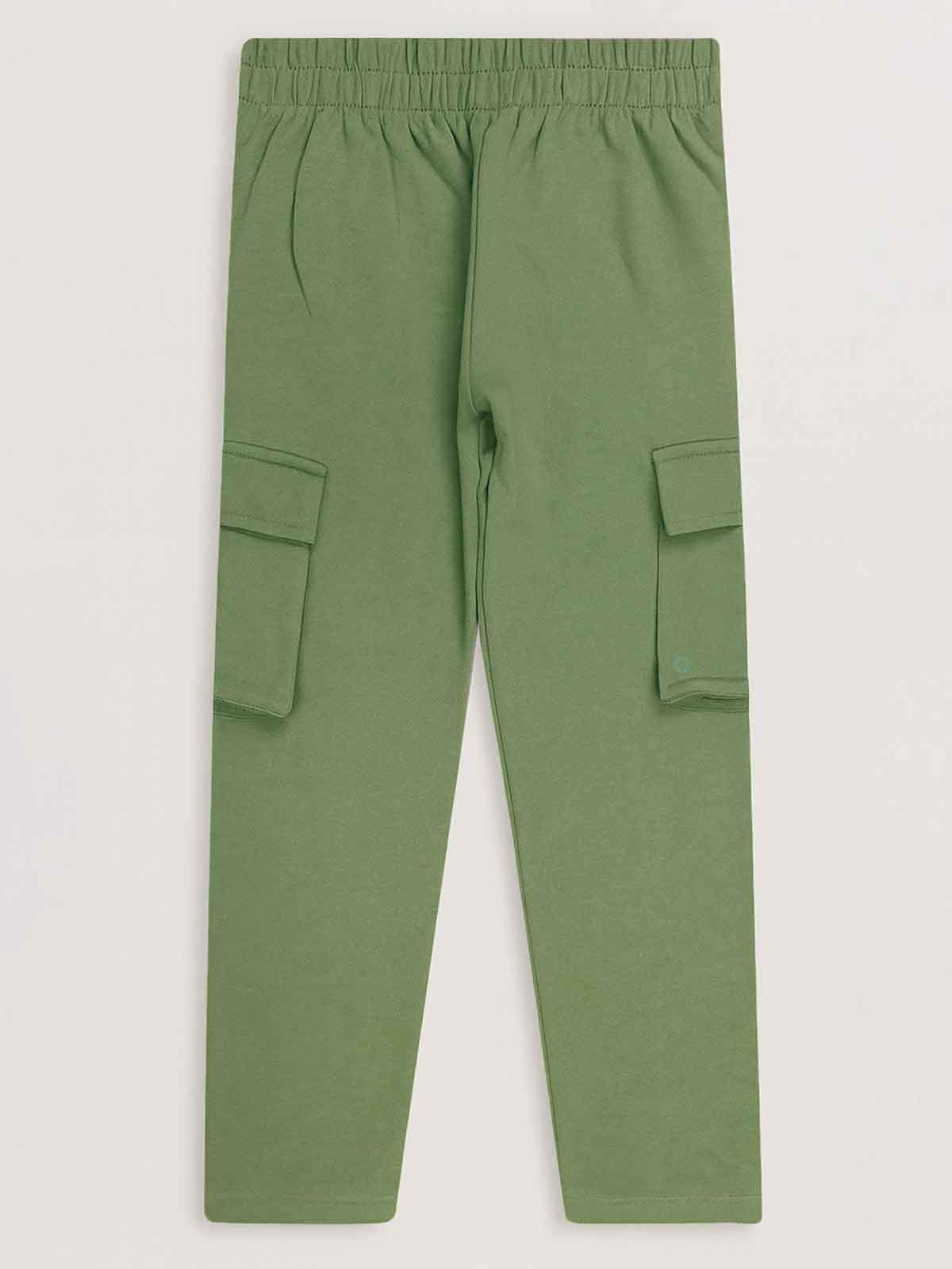 Boys Olive Cargo Track Pant