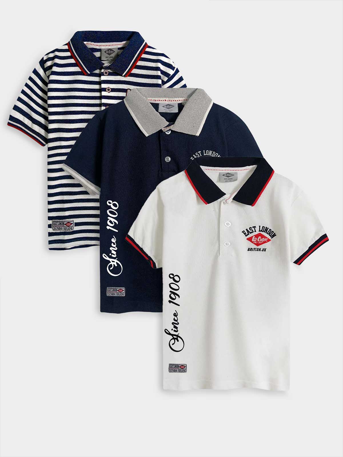 Boys Printed n Applique Polos Mixed