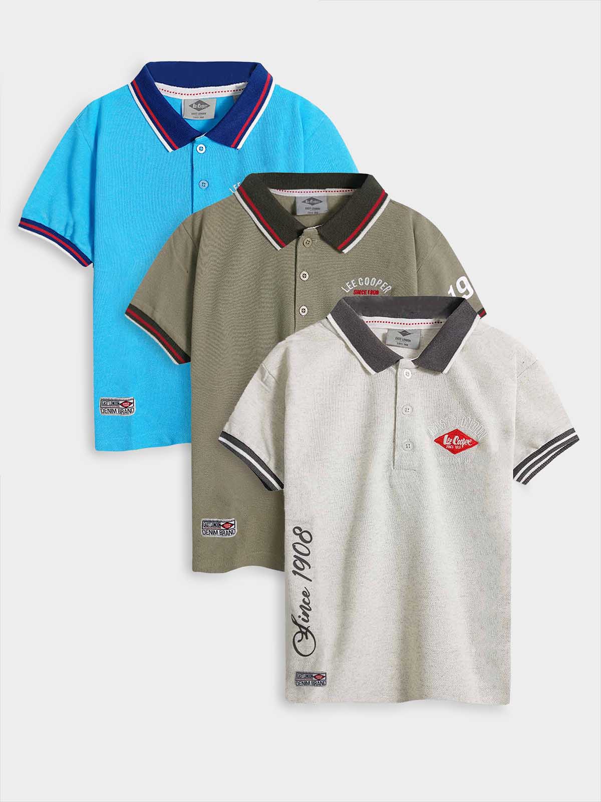 Boys Printed n Applique Polos Mixed