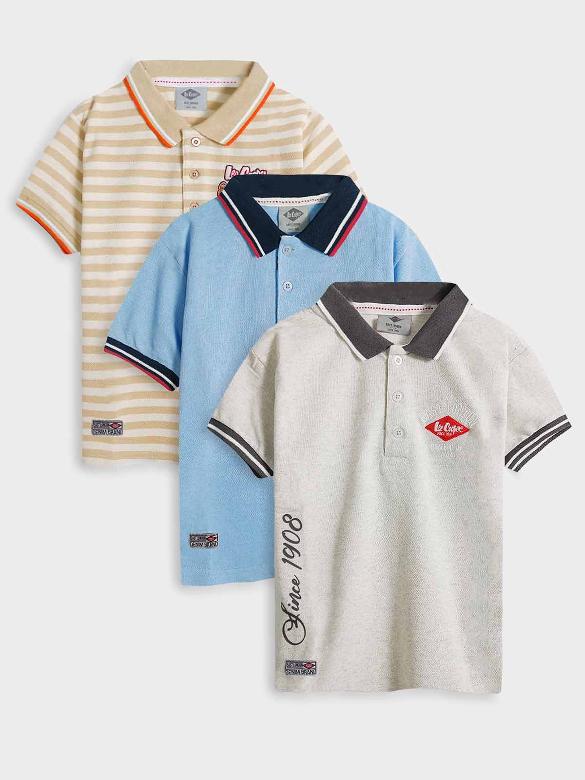 Boys Printed n Applique Polos Mixed