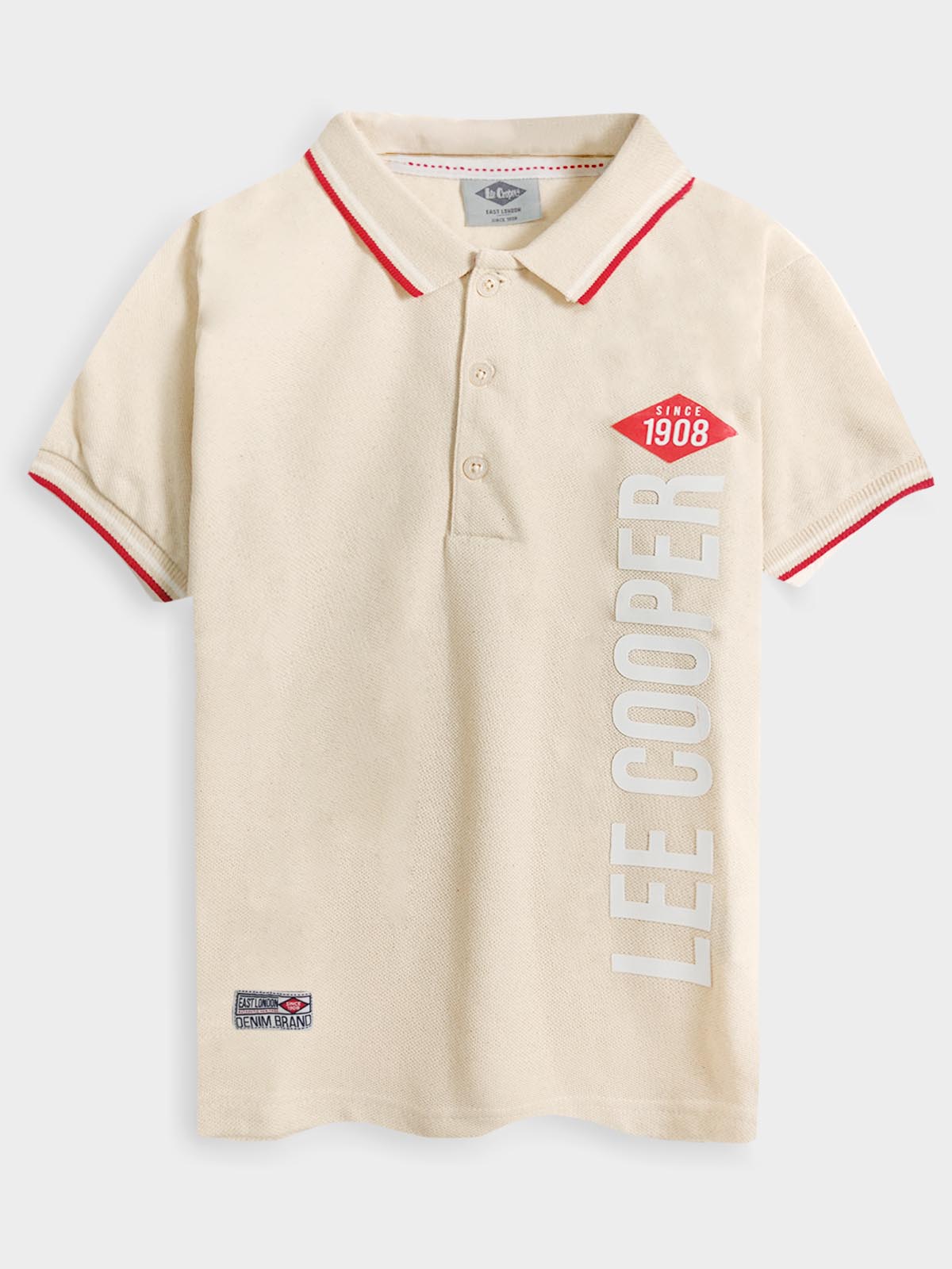 Boys Ecru Applique Polo