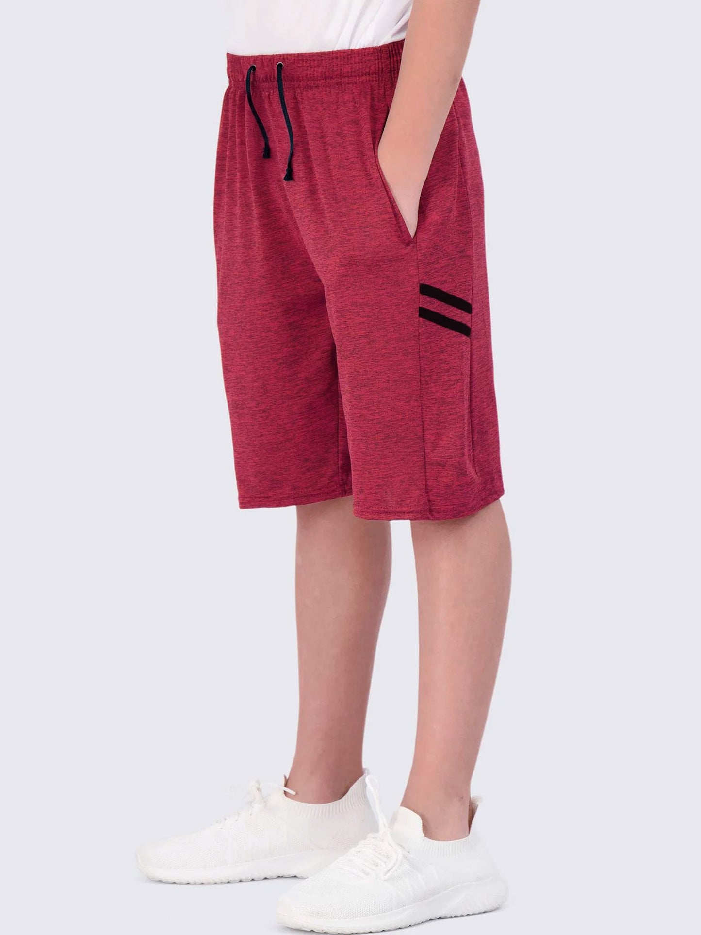 Boys Dry-Fit Grindled Maroon Shorts