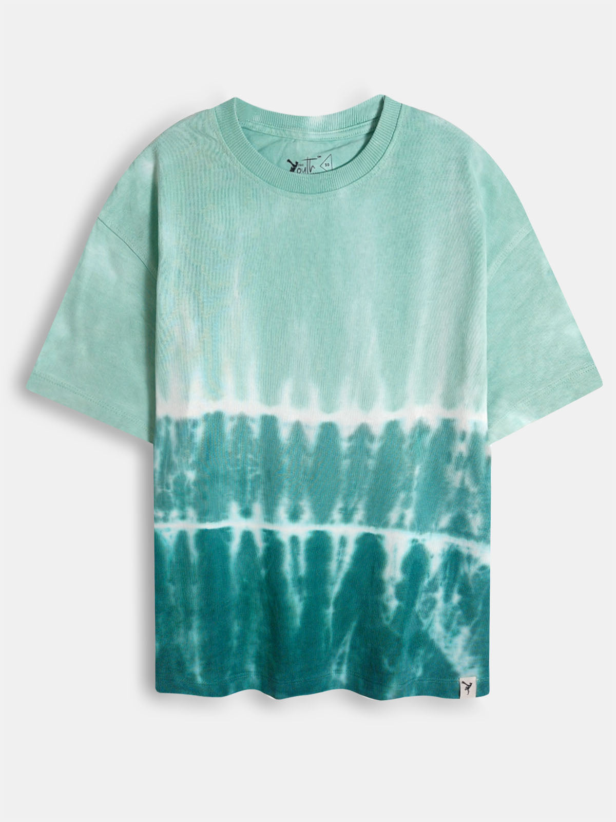 Boys Oversize Fit Green Tie n Dye T-Shirt