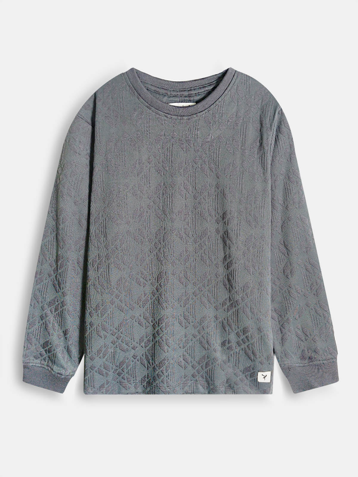 Boys Jacquard Grey T-Shirt