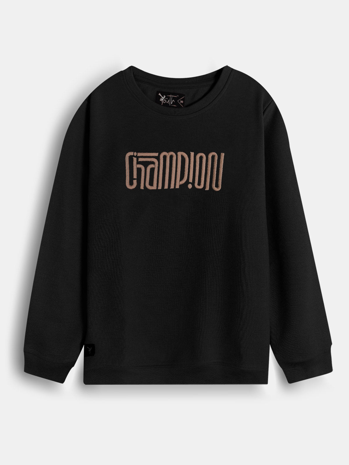 Boys Interlock Black Pullover