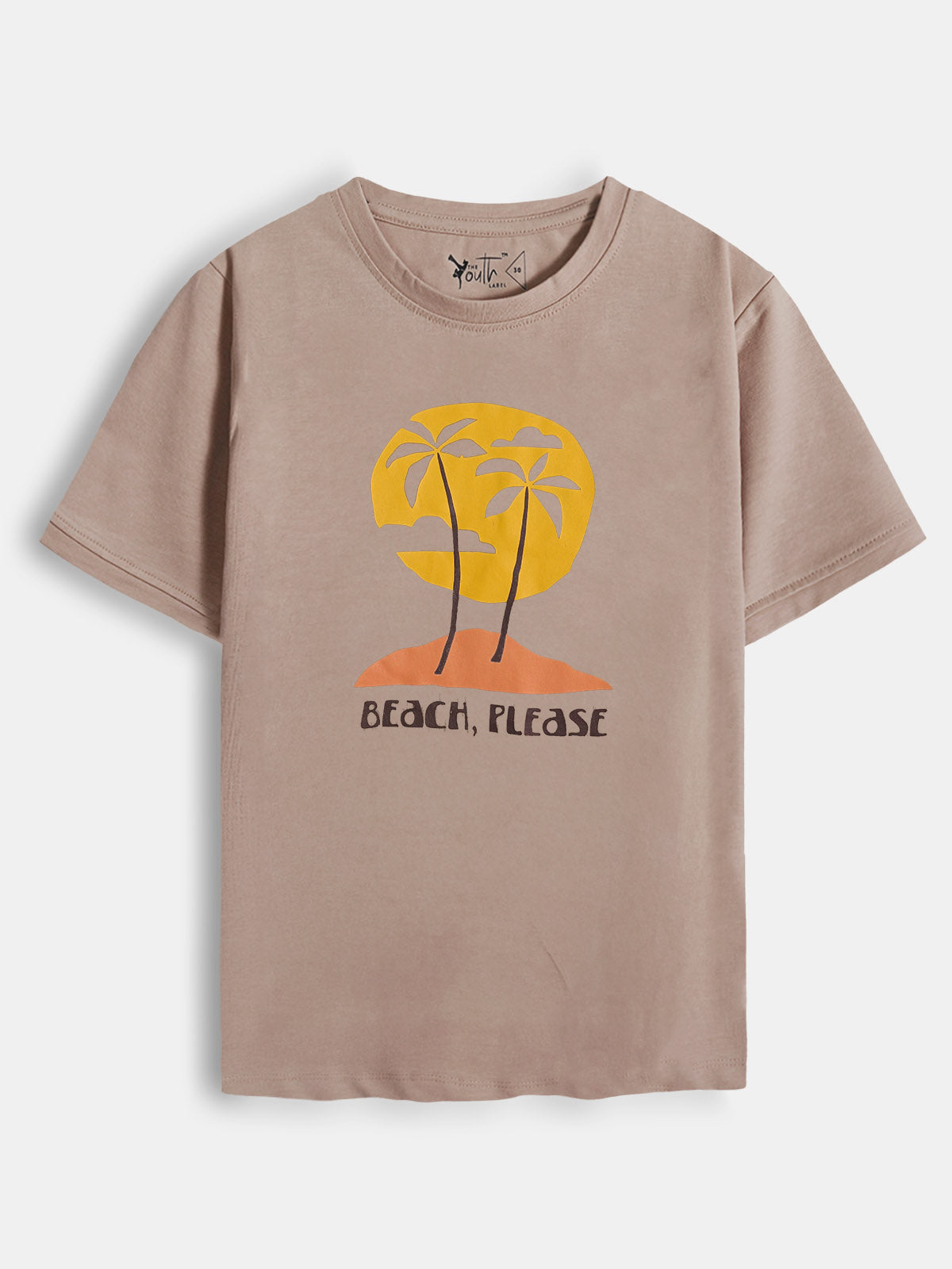 Boys Printed Brown T-Shirt
