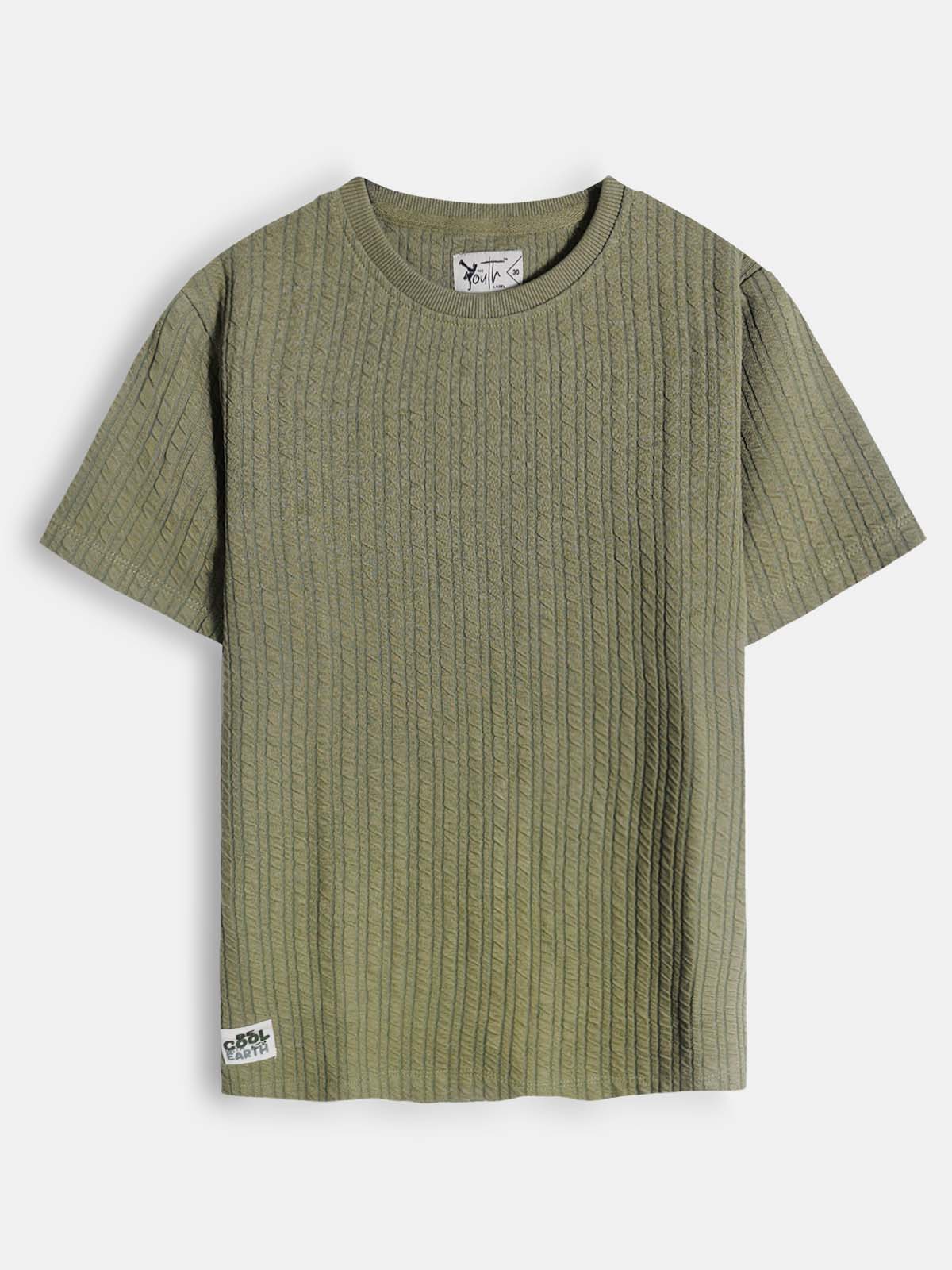 Boys Jacquard Green S/S T-Shirt