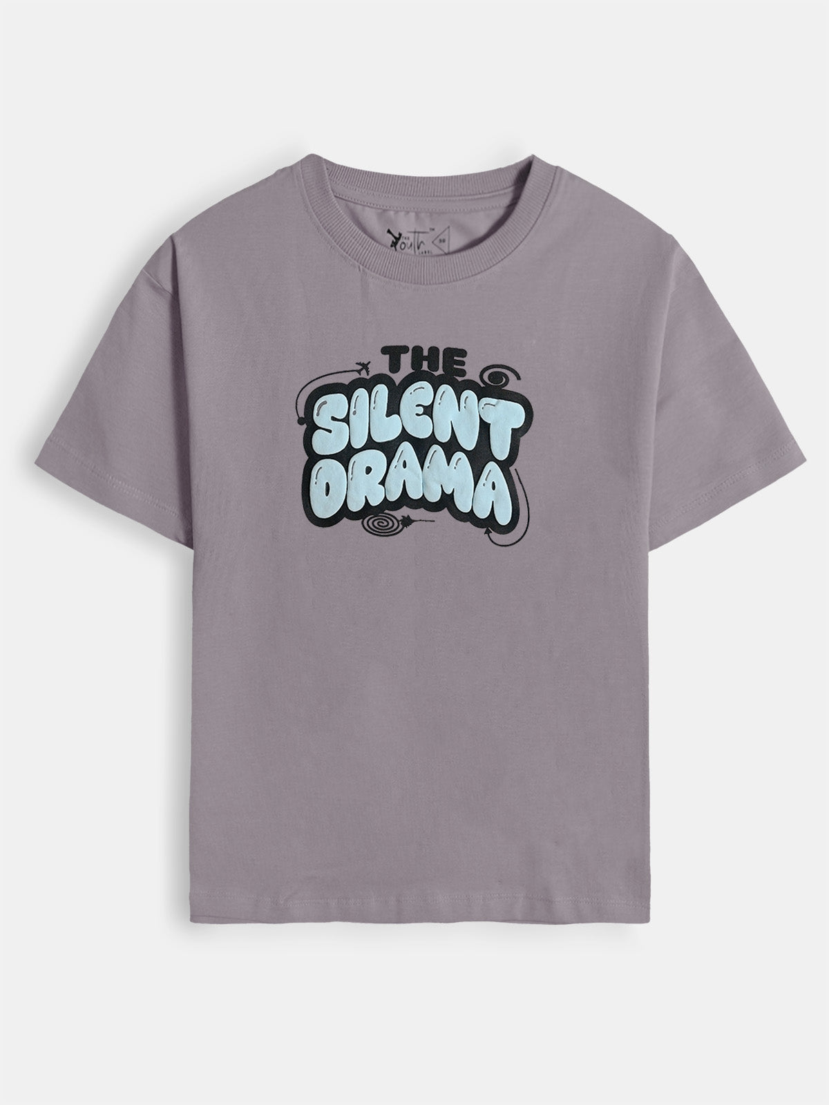 Boys Printed Oversize Fit Grey T-Shirt