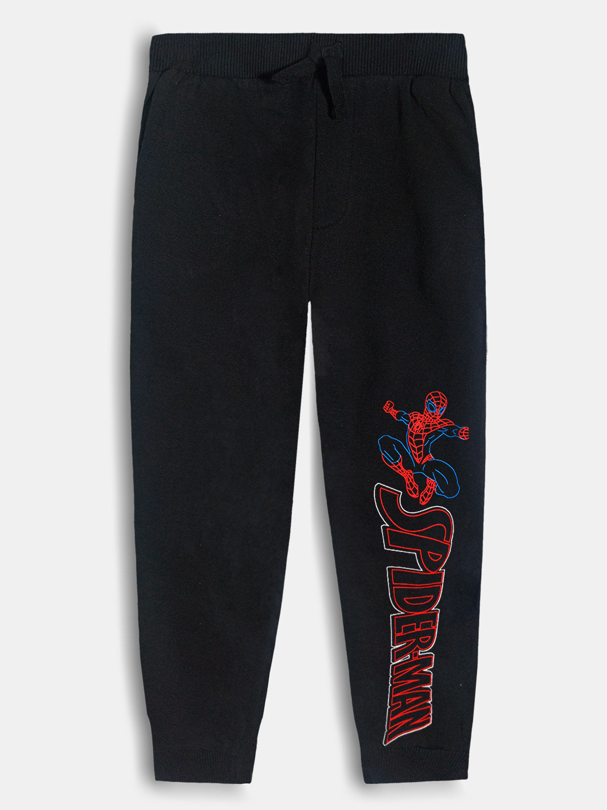 Boys Fleece Black Spider-Man Jogger