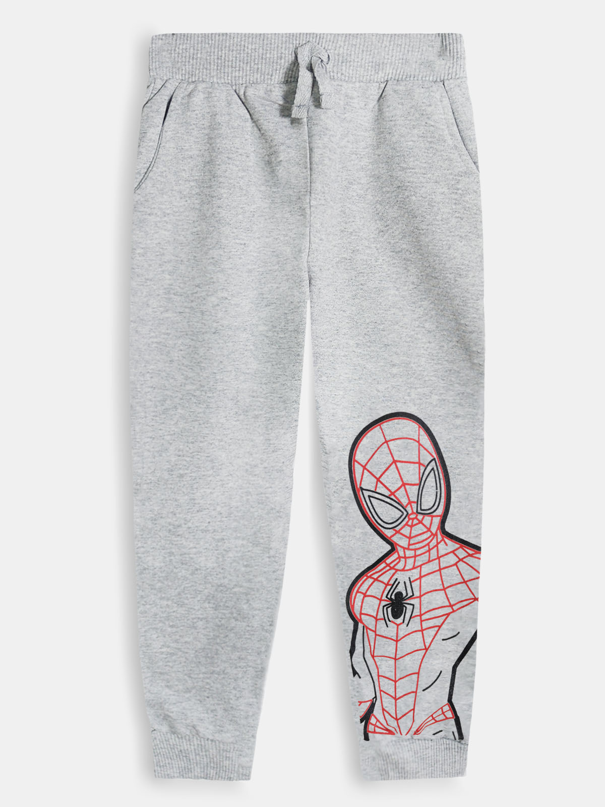 Boys Printed Fleece Grey Jogger