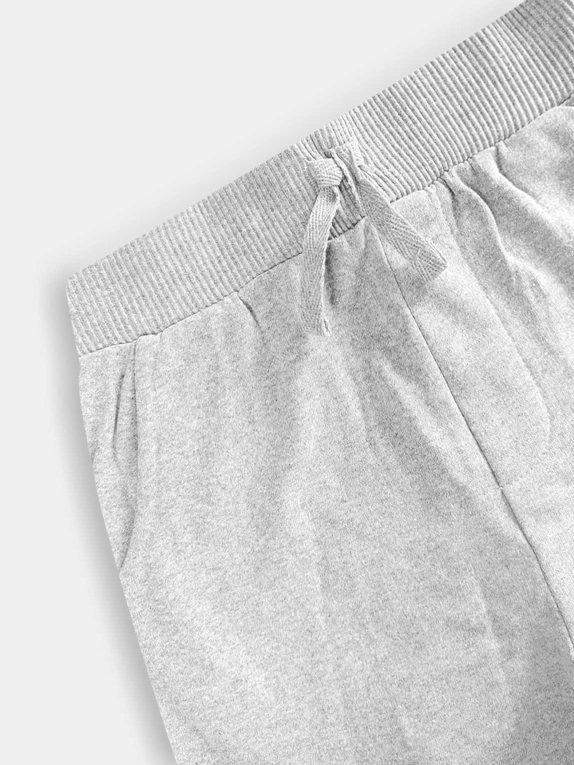 Boys Printed Fleece Grey Jogger